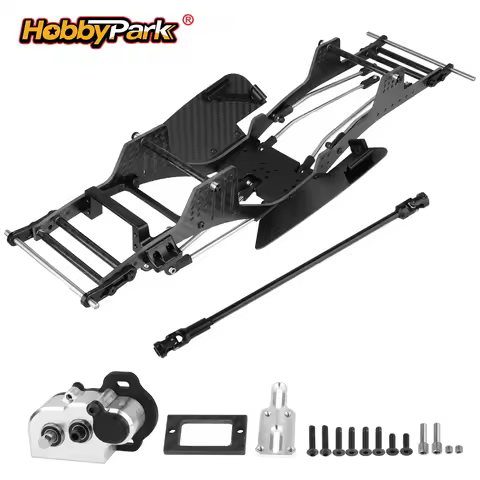 Hobbypark Carbon Fiber LCG Chassis Kit with Transmission & Drive Shaft for Axial SCX10 SCX10 II Capr