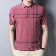 Men's Polo striped printed shirt version short sleeved T-shirt Polo shirt men's top