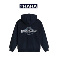 [ส่งฟรี] Hara ฮาร่า ของแท้ เสื้อกันหนาวฮู้ดดี้ สีดำ ซิปหน้า สกรีนลาย Cotton 100% คุณภาพดี ผ้ายืดใส่สบาย รุ่น MMTL-003401