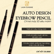 Chì kẻ mày 3D siêu mảnh Laura Sunshine - Black Brown Nâu Đen 0.3g