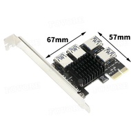 PCI Express Multiplier PCIE 1 to 4 ports USB3.0 Riser Card PCI Express X1 to X16 Adapter Riser For G