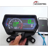ชุดประกอบมิเตอร์ดิจิตัล LED มอเตอร์ไซค์สำหรับฮอนด้า CG125 TMX125 Rusi Tc 125 Tc 150 Skygo เครื่องวัด