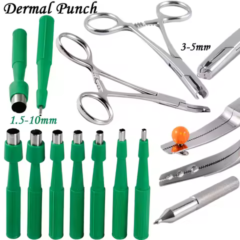 1PC Disposable Biopsy Dermal Punch For Skin Dermal Anchor Holding Tube Tool Pliers Surgical Steel Sc