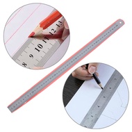 30cm/50cm Precision Metal Measuring Tool Student Stationery Straight Ruler Metric Imperial Stainless