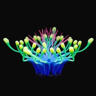 Blue Blue Glowing Effect Gooseneck Coral Artificial Aquatic Decoration Silicone Plants Ornament For Fish Tank Aquarium Underwater