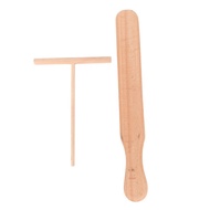 2Pcs Pancake Cooking Utensils Wooden Crepe Spatulas and Spreader Set -Tortilla Rake Batter Spreading Tools Kitchenware