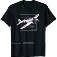 A6M Zero-Japanese Fighter Aircraft Graphic T-Shirt Cotton Oversized Men's Clothing Unisex