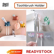 EZDIY Bathroom Plastic Toothbrush Holder Strong Shelf self adhesive tempat letak gantung berus gigi 