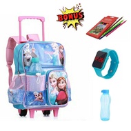 Girls Trolley Bag, Children's Push Bag, Girls' Wheel Bag, Frozen Children's Trolley Bag, Children's Bag