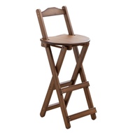 ‍🚢Bar Stool Home Solid Wood Bar Chair Backrest Chair Folding High Stool Modern Minimalist High Chair Bar Stool Bar Stool