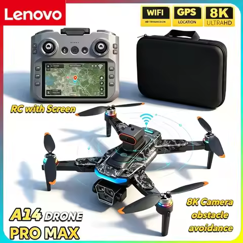 New Lenovo A14 Professional UAV 8K 4K Dual Resolution Camera 5GWiFi FPV GPS Foldable Drone Large Scr