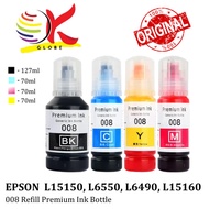 Epson 008 Original Pigment Ink Bottle Black Cyan Magenta Yellow For L15150 L15160 L6550 L6490