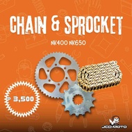 CFMOTO GT NK400 NK650 CHAIN AND SPROCKET SET 15T-48T AND 520-120L