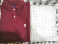 日本 beams 酒紅色 短袖  polo衫