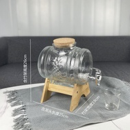 Cute Glass Bottle Holder Lemon Beverage Barrel Cold Water Jug