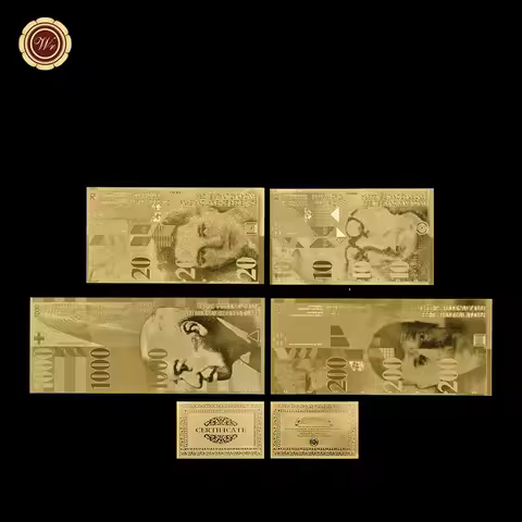 4pcs Switzerland Swiss Franc Full Set Gold banknote Best Gift Valued collection