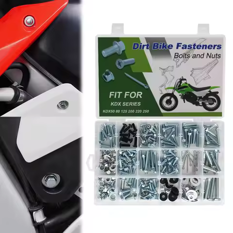 For KAWASAKI KDX50 KDX80 KDX125 KDX200 KDX220 KDX250 250 PCS Dirt Bike Body Bolt Kit Complete Fairin
