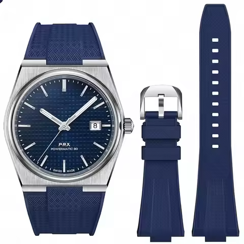 For Tissot PRX T137.407/T137.410 Quick Release Silicone Strap Super Player 40mm Men Convex Rubber Wa