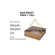 [20x20x7Cm] Dos Kraft Mica Lid Rope/Box Cake Packaging Box Rice Cake Bread Tart Snack/Cardboard Box Cake Hampers Box