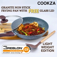 COOKZA Granite Non Stick Frying Pan, Non Stick Pan, Periuk Batu Non Stick, Kuali Non Stick, Kuali Ba