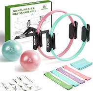Pilates Ring and Ball Set with Resistance Bands - Pilates Equipment for Home Workout - 14'' & 12'' P