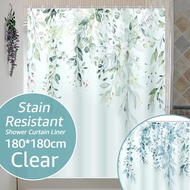 Shower Curtain Set Waterproof Bathroom Curtain Decorative Plant Floral Shower Curtain Bathroom Curtain Decorative Bathroom Curtain Waterproof Polyester Shower Curtain ILADA