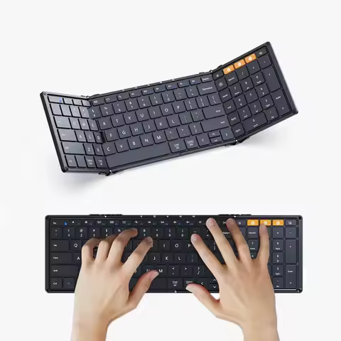 Folding Keyboards with Numeric Keypad Bluetooth Wireless Portable Silm Full-SizeT Foldable Keyboard 