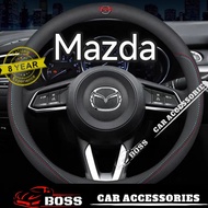 Mazda 2 3 6 CX3 CX30 CX5 CX50 CX7 CX8 CX9 Decorative Nappa Steering Cover Mazda 3 Mazda 6 Boss Car A