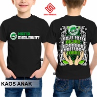 Santrinesia Kaos Bayi &amp; Anak Mafia Sholawat Mafis V6 Nusantara Abah Ali Gondrong Pecinta Sholawat T-shirt Tshirt Santri Bersholawat