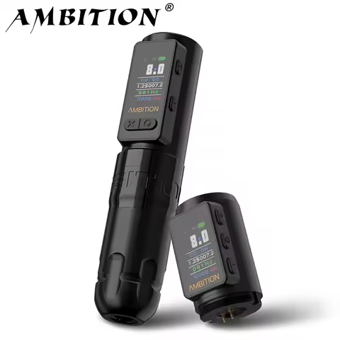 Ambition Soldier Max Wireless Tattoo Machine Pen Coreless Motor Direct Drive System 2400mAh Color Sc