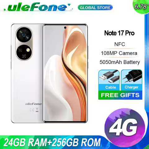 Ulefone Note 17 Pro,24 Гб+256 Гб,Android 13,NFC,6.78" 120HZ AMOLED Curved Display,108MP Camera,5050 
