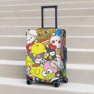 Sanrio Keroppi Kuromi Washable Travel Luggage Cover Funny Cartoon Suitcase Protector Fits 18-32 Inch Luggage
