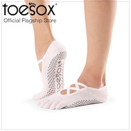 ToeSox โทซอคส์ ถุงเท้ากันลื่นแยกนิ้วสายไขว้ รุ่น Elle ปิดนิ้วเท้า แบบสีพื้น