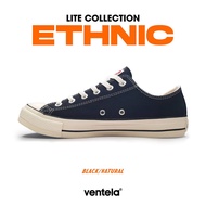 SEPATU VENTELA ETHNIC LOW BLACK NATURAL Sepatu Sekolah Sneakers Pria Keren Terbaru Kekinian Sepatu W