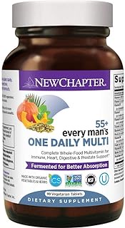 New Chapter Multivitamin for Men 50 Plus - Every Man's One Daily 55+ with Fermented Probiotics + Whole Foods + Astaxanthin + Organic Non-GMO Ingredients - 90 ct