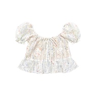 BNKBRAND MERCURY TOP เสื้อผ้าลูกไม้แต่งดีเทลแขนตุ๊กตา และกระดุมปั้ม มาพร้อมซับใน (พรีออเดอร์บางไซส์แ