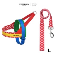 [สินค้าพร้อมส่ง] VETRESKA ปลอกคอสัตว์เลี้ยง สุนัข แมว Chroma Pet Harness & Leash Set-Red