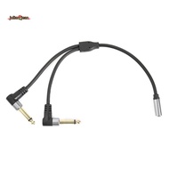 1/8 Inch Socket to 1/4 Inch Plug Y Splitter Adapter Cable 0.24M 3.5mm Female Stereo to Dual 6.35mm M