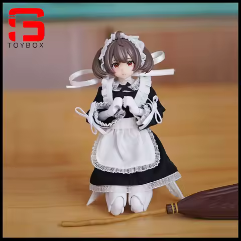 1/12 Female Soldier Long Sleeved Maid Attire Lace Apron JK Dress Uniform Clothes For 6 Inch Figma Ac