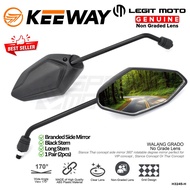Keeway RCS 125 SIDE MIRROR UNIVERSAL BRANDED ADJUSTABLE BLACK LONG STEM  H3245