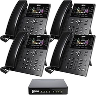 XBLUE QB1 System Bundle with 4 IP8g IP Phones Including Auto Attendant, Voicemail, Cell & Remote Pho