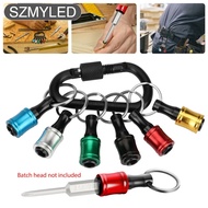 6 Pcs Metal 1/4" Hex Shank Quick Release Keychain Screwdriver Drill Bit Holder Set Cup-shaped Light-