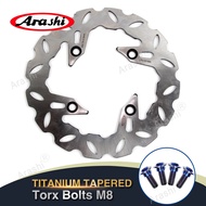 ARASHI Motorcycle CNC Rear Brake Disc Disk Rotors & Titanium Mounting Bolts For HONDA CB250 CB400 CB