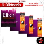 ซื้อ 3 ชุดลดเพิ่มอีก 5% สายเคลือบกันสนิม กีต้าร์โปร่ง Elixir Nanoweb Phosphor Bronze 1ชุด 6เส้น เต่า