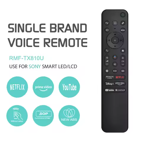 New RMF-TX810U Voice Remote Control For Sony TVs - Bluetooth Voice Backlight Buttons Works with XR/O