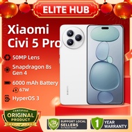 【NEW】Xiaomi Civi 5 Pro 5G Phone | HyperOS 3 | Snapdragon 8s Gen 4 | 6.55" Screen | 6000mAh | 67W