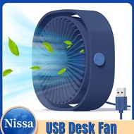 USB Fan, Portable Small Desk Fan Quiet (No Battery), 3 Speed 360° Adjustable Mini Table Fan USB, Personal Fan for Home O