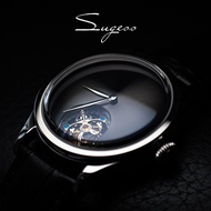 Sugess 38mm Tourbillon men's watch Minimalism domed sapphire crystal mechanical watch, used for seagull 8000 handball movement