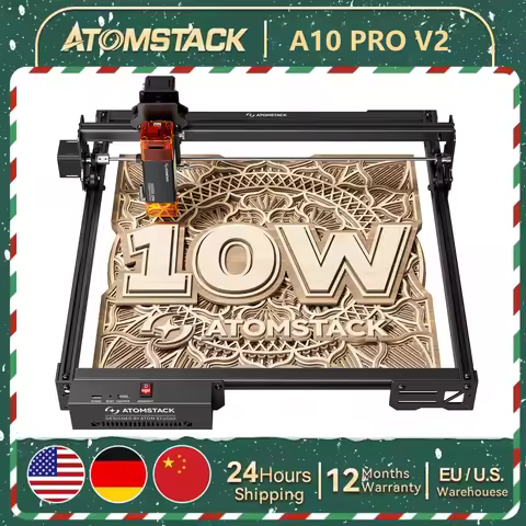 ATOMSTACK A10 PRO V2 Laser 10W Cutting CNC Engraving Machine 410*380mm EngraveR Stainless Steel Wood