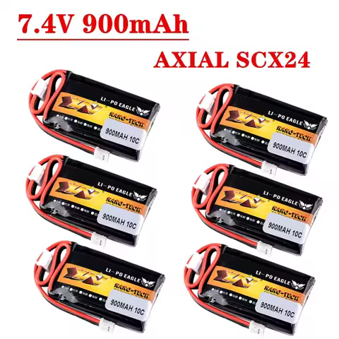 Upgraded HJ 2S 7.4V 900mAh Lipo Battery For AXIAL SCX24 SCX2 90081 C10 1/24 Remote Control Car Model